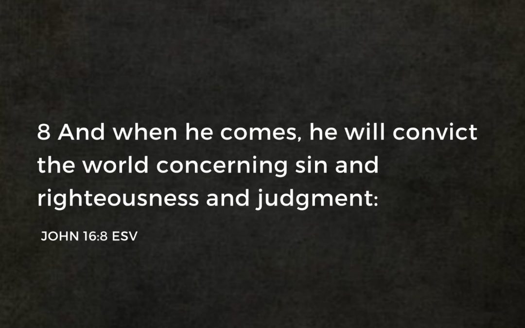 Why singular in John 16:8?